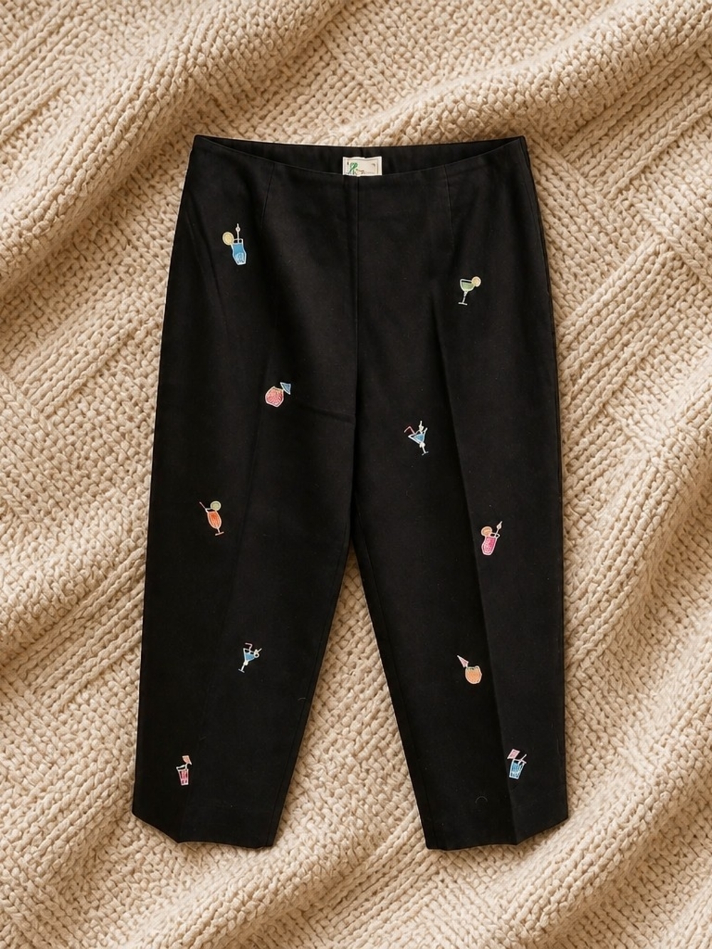 Bamboo Traders Black Cocktail Embroidered Pants